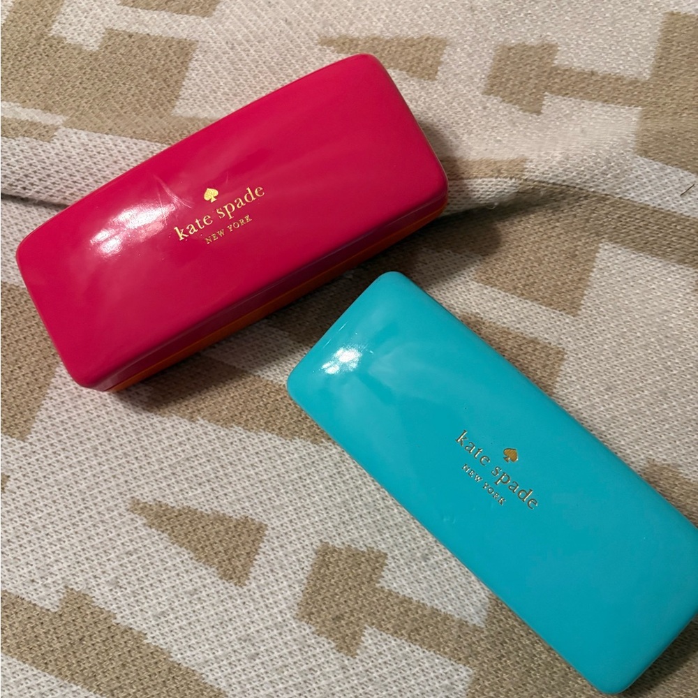 Kate Spade Vibrant Pink and Aqua Glasses Cases
